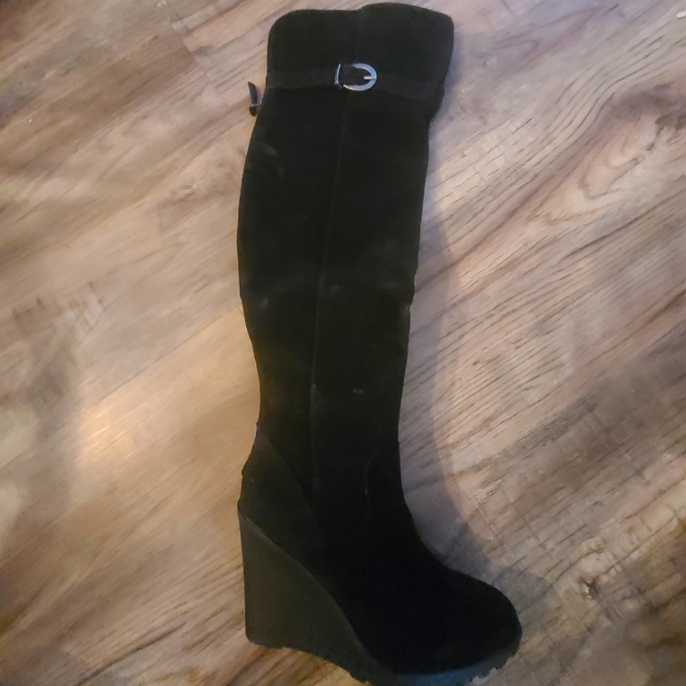 Black Suade high boots